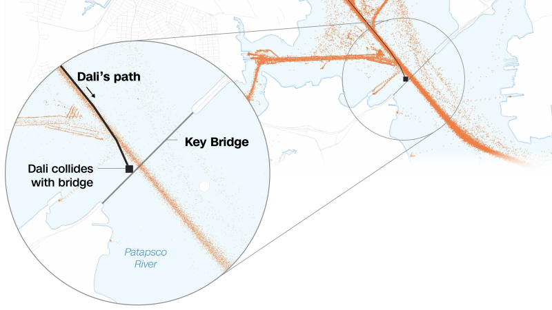 Visualizing the Baltimore Key Bridge collapse